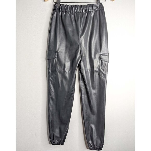 Lovers + Friends Faux Leather Jogger Pants Elastic Waist Capsule Wardrobe - Picture 11 of 15